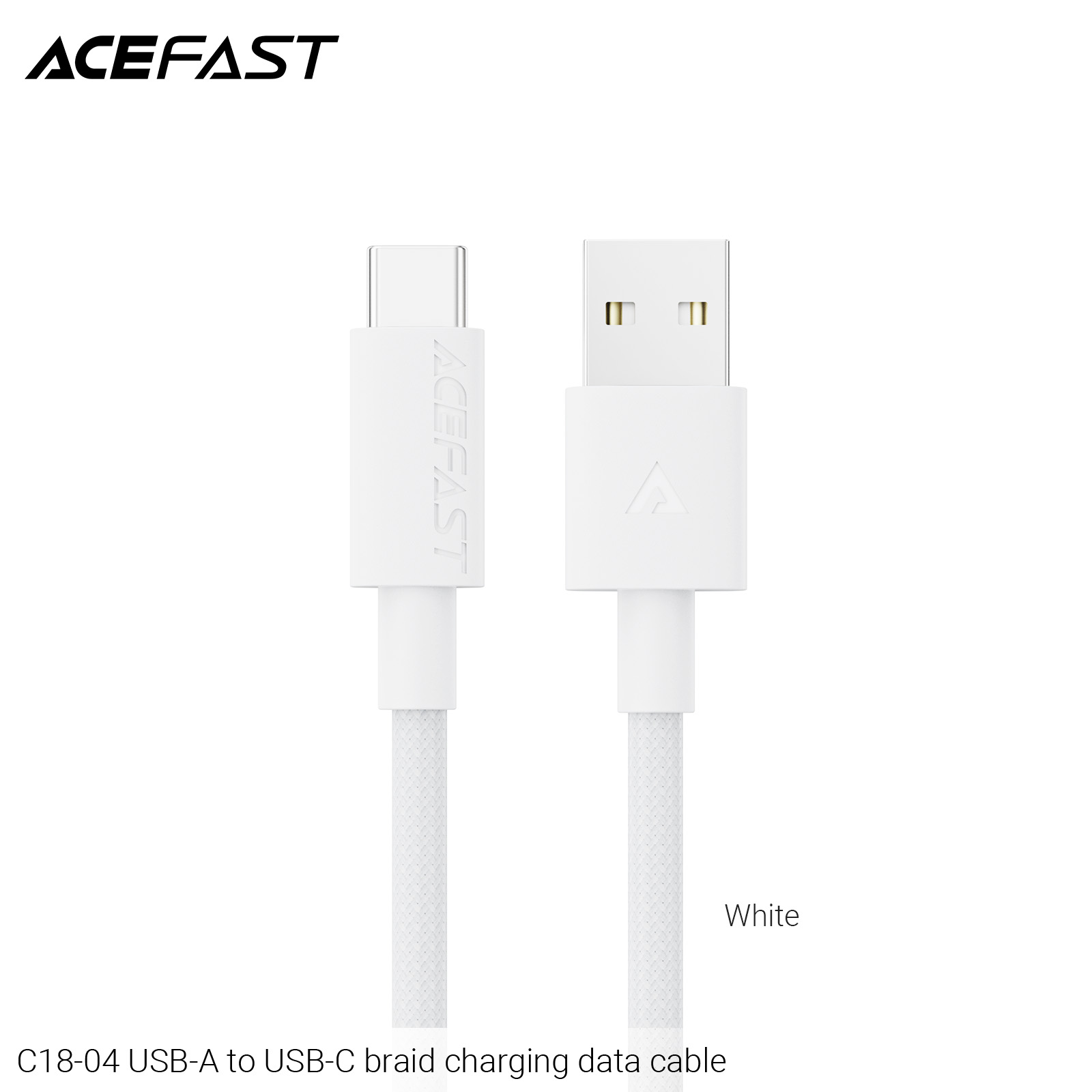 1 (38) C18-04 USB-A to USB-C braid charging data cable - Image 1
