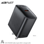 ACEFAST A101 PD30W GaN USB-C Fast Charger – Black (US)