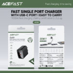ACEFAST A101 PD30W GaN USB-C Fast Charger – Black (US) - Image 6