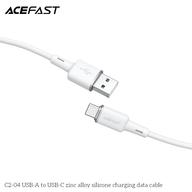 A-C-1 ACEFAST C2-04 Mellow USB-A to USB-C Silicone Charging Data Cable - Image 1